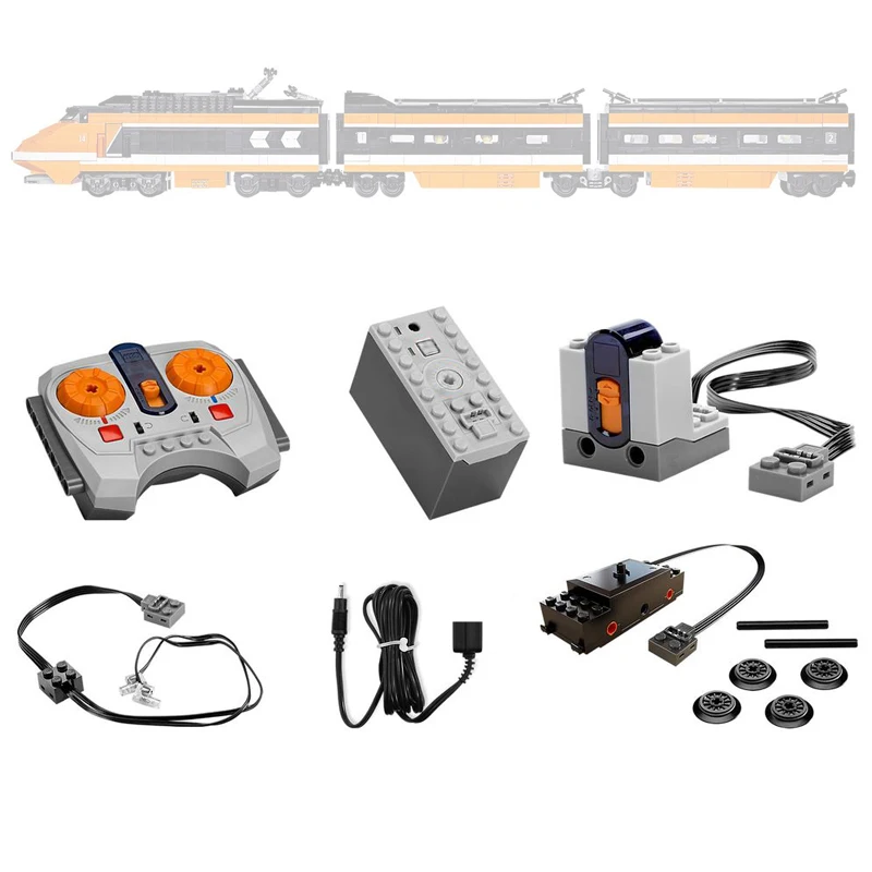 MOC Motorized Power Functions 9V Train Motor IR Speed Remote Control and Light for Creative Expert 10233 Horizon Express Set Toy