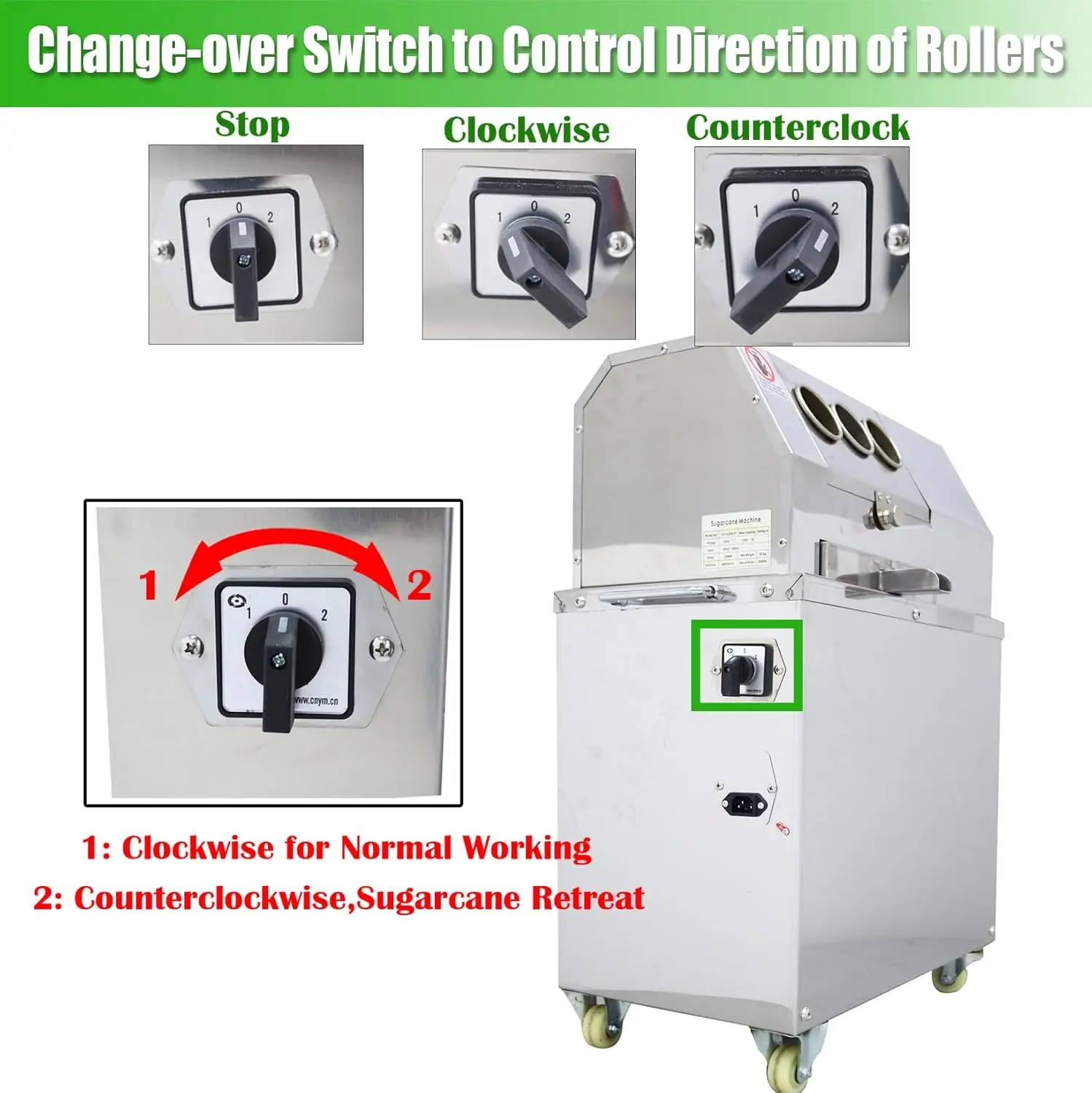 عمودي الكهربائية قصب السكر الزنجبيل الصحافة آلة عصارة قصب السكر الصحافة النازع 3 بكرات 3 منافذ تغذية