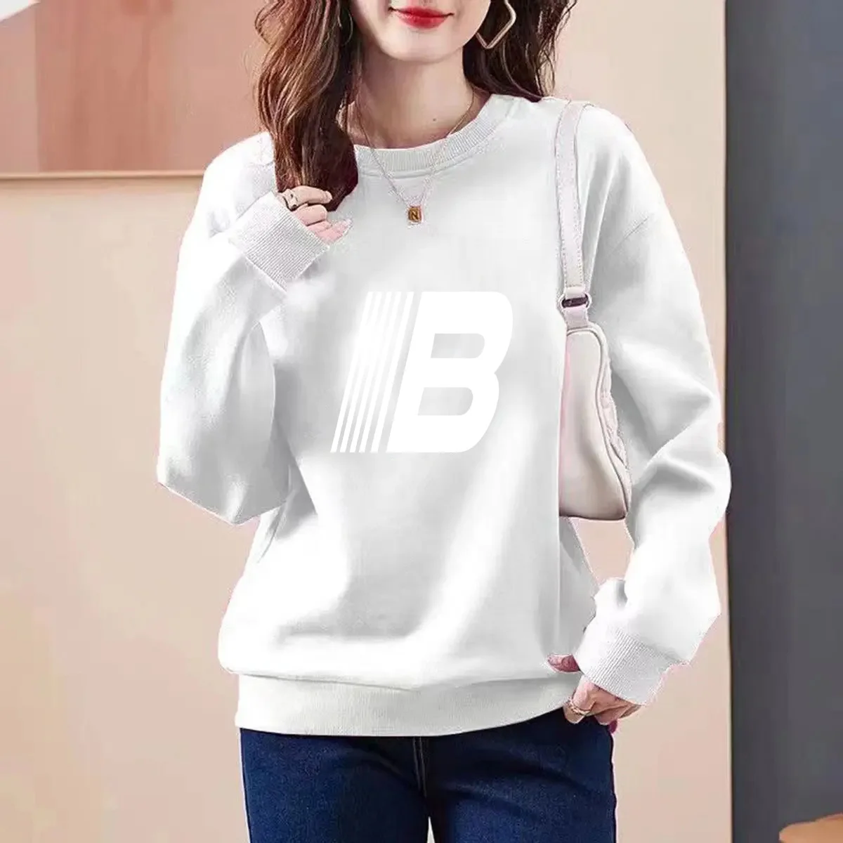 Women Clothing Chic Y2k Letter Printed Hoodies Autumn Winter New Loose Cotton Vintage Pullover Tops Daily Casual Sweatshirts