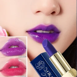 Blue Rose Lipsticks Temperature Color Changing Lip Gloss Natural Long Lasting Waterproof Lazy Lipstick Moisturizing Woman Makeup