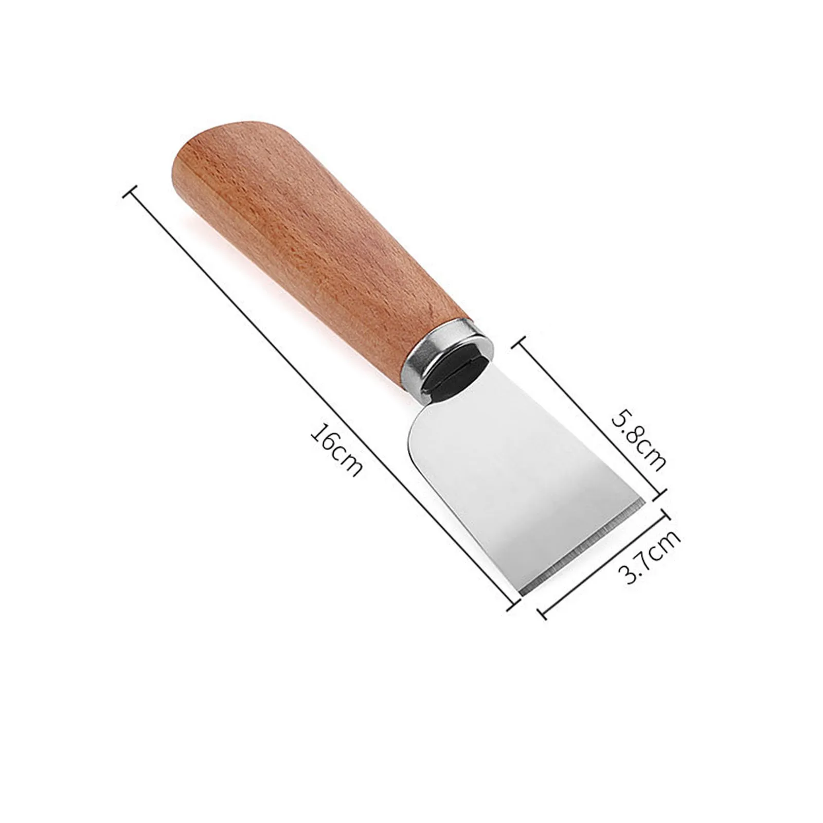 Stainless Steel Leather Thinning Knife Diy Handmade Material Cutting Crop Tool  Wide Mouth Trimmer Beech Wood Handle 16*4cm