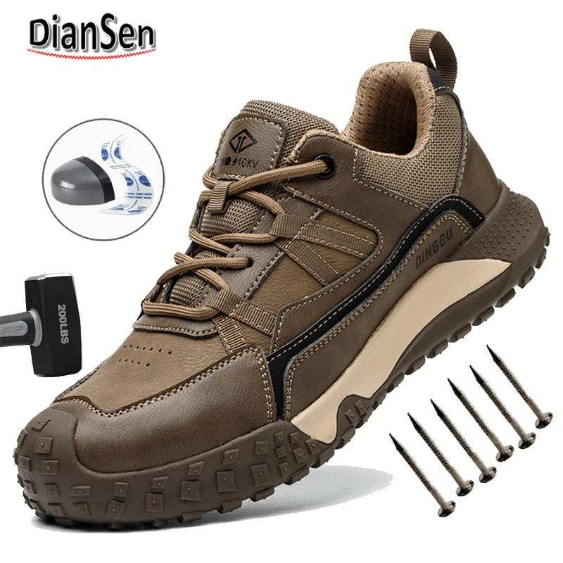 

Safety Shoes Men With Steel Toe Cap Anti-smash Men Work Shoes Non Slip Sneakers Puncture-Proof Indestructible Shoes Dropshipping