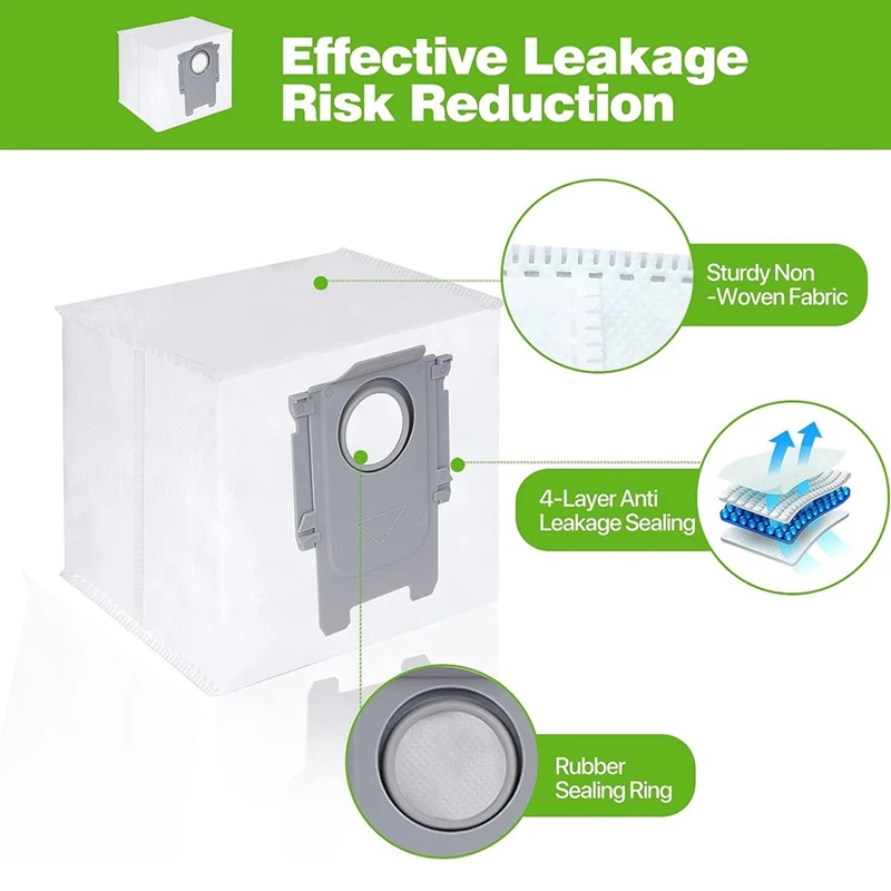 20 Pcs For Roborock S8+ /S8 Pro Ultra / S7 Maxv Ultra / Q5 / Q5+ / Q7+ / Q7 Max+ Garbage Bag Vacuum Cleaner Replacement Parts