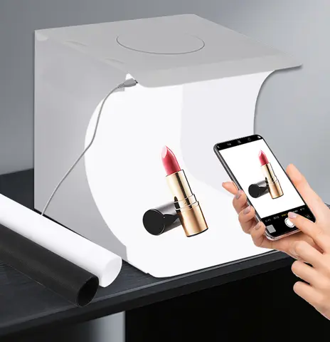 20 सेमी फोल्डिंग पोर्टेबल 550LM/ 1100LM एलईडी लाइट मिनी फोटो लाइटिंग स्टूडियो शूटिंग टेंट बॉक्स किट 2 रंगों के बैकड्रॉप लाइटबॉक्स के साथ 8 best sales फोटो लाइट बॉक्स - №8