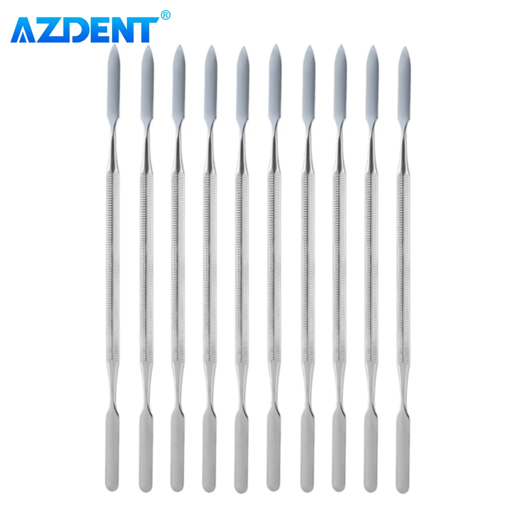 AZDENT 10PCS/Pack Dental Mixing Spatula Tool Spatuler Dentistry Mixing Stick Color Tools Stainless Steel