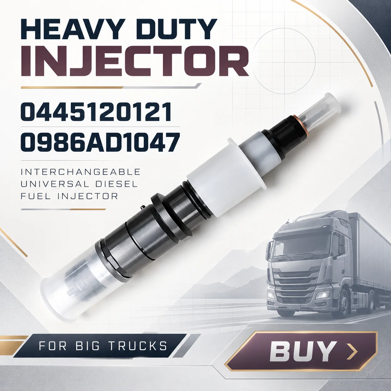 Heavy Duty Injector 0445120121 0986AD1047, Interchangeable Universal Diesel Fuel Injector For Big Trucks.LI1730