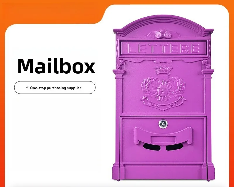 Villa retro aluminum die-casting mailbox outdoor mailbox rainproof mailbox
