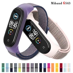 Xiaomi mi band 6 스트랩 나일론 루프 벨트 correa miband 6 5 smartwatch 팔찌 액세서리 Mi band 5 4 3 7