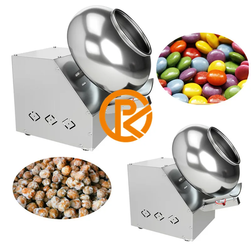 เครื่องเคลือบช็อคโกแลตอาหารน้ําตาลขนาดเล็กขนมถั่วลิสงหวานช็อคโกแลตฟิล์มเคลือบกระทะเครื่องจักร