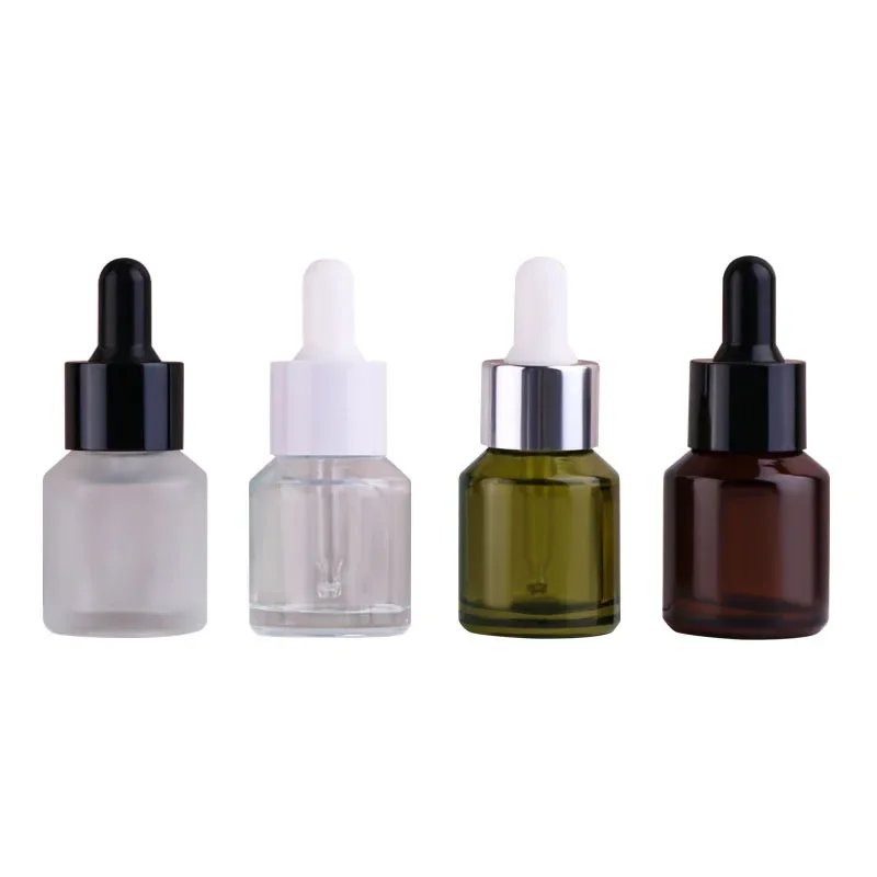 15ml Empty Angled Shoulders Glass Dropper Bottle Clear/Brown/Green Frosted  Essential Oil Aromatherapy Liquid Pipette Refillable