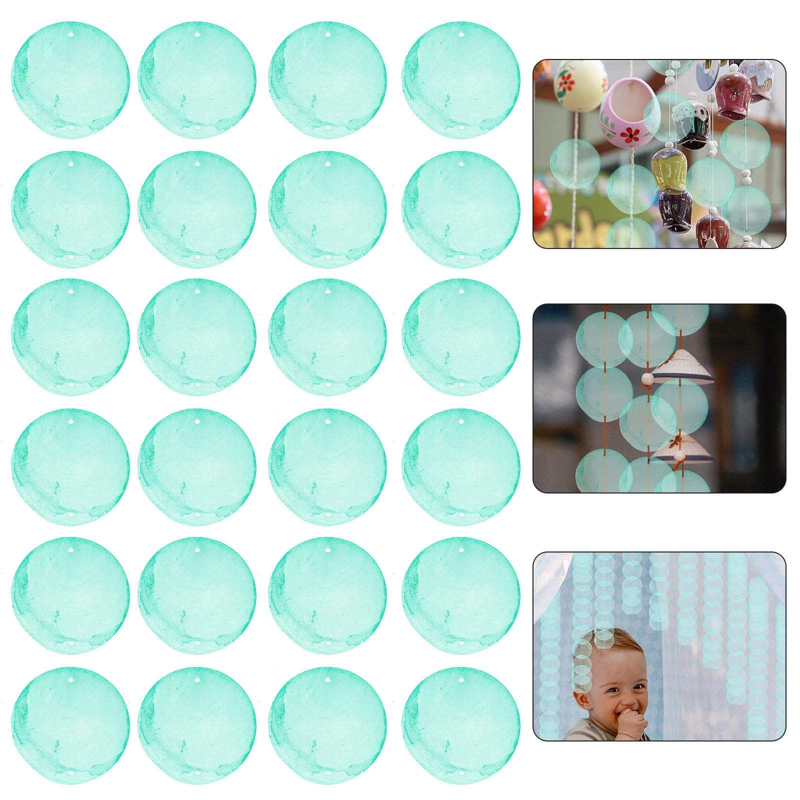 

100pcs Shell Beads For Diy Jewelry Making Round Flat Pendants Natural Mussel Shells Charms Craft Accessories Wind Bell Hanging