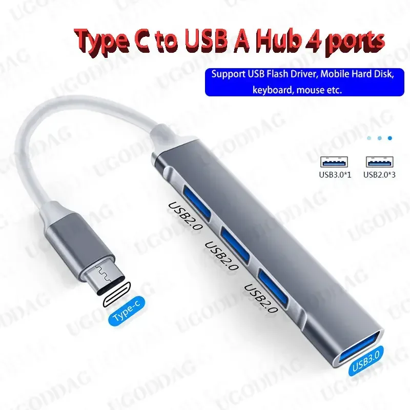 USB HUB Type C Extender 4-port USB3.0 2.0 Splitter for Notebook HUB Converter OTG Adapter for Computer USB C Docking Station