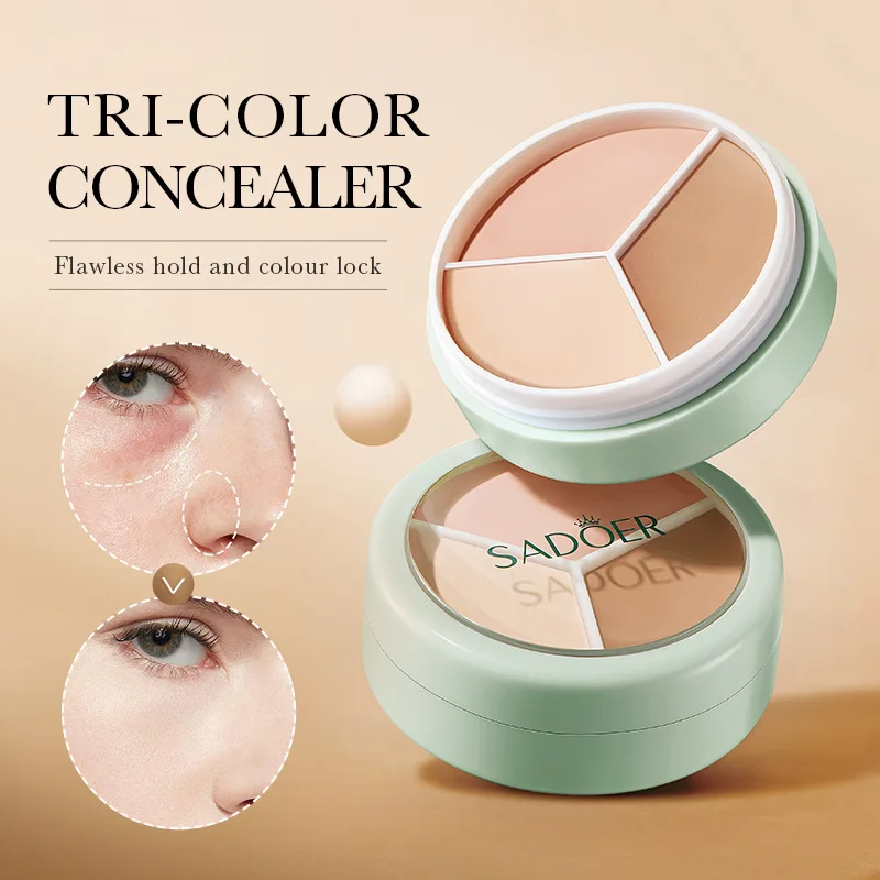 Repairing and Beautifying Three Color Concealer, Spot and Pockmark, Repairing Basic Dark Circles, Not Easy to Stick Powder