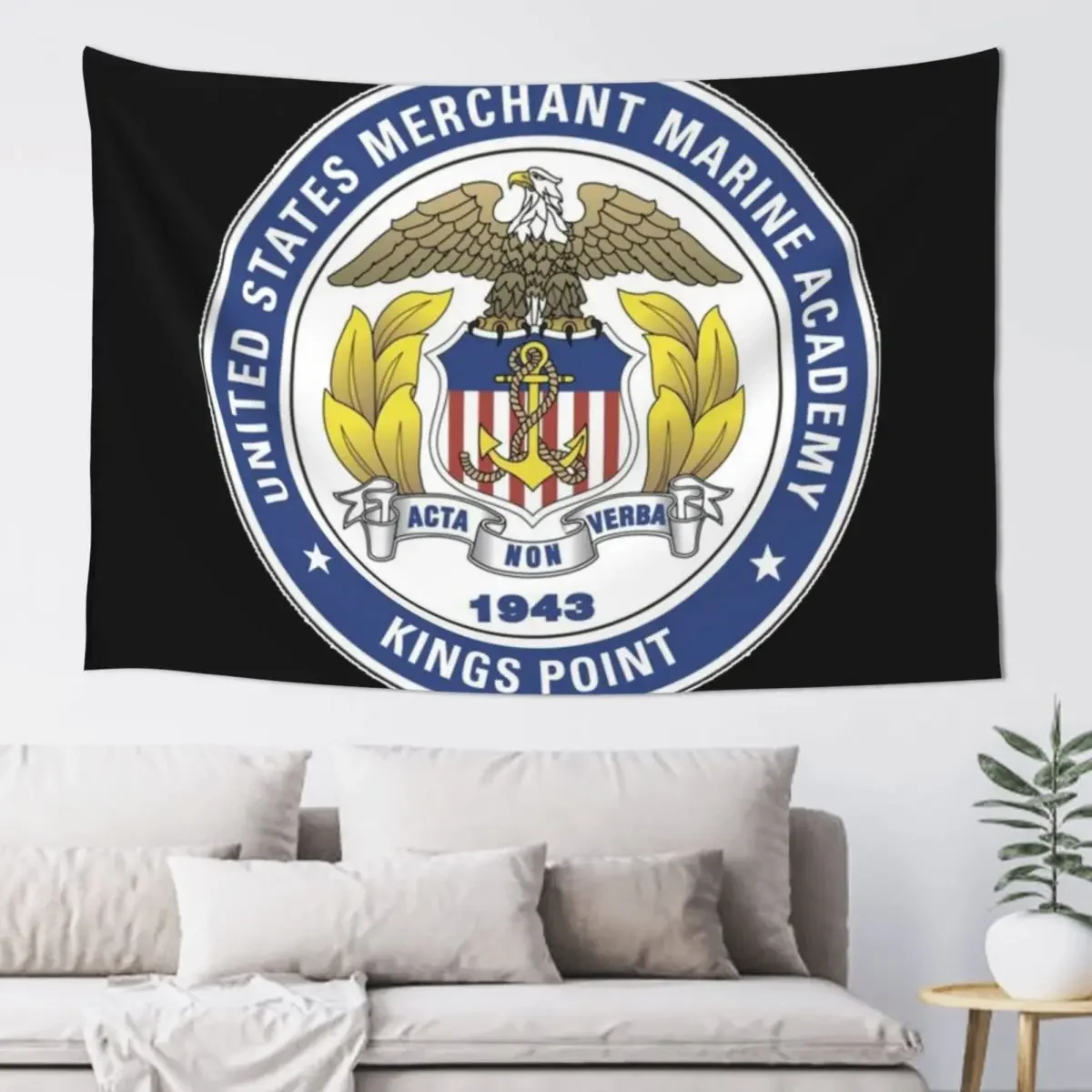 Merchant Marine Academy Logo Tapestry Aesthetic Decoration Decoration Pictures Room Wall Bedroom Decor On The Wall Tapestry