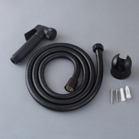 Black Brass Hand Held Toilet Bidet Sprayer Bathroom Shower Water Spray Head Kit with 1.5 m Hose and Holder