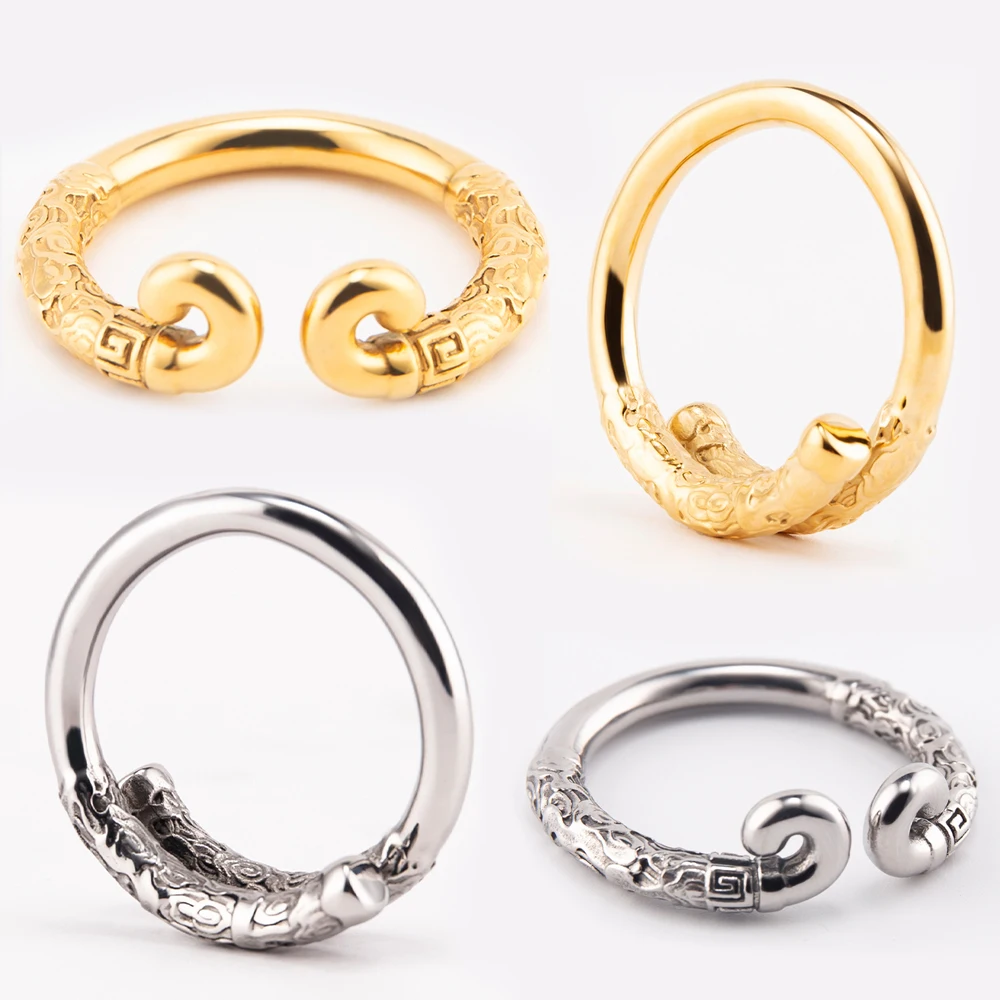 Silver/Gold Masturbation Penis Ring Stainless Steel Glans Cock Ring Delay Ejaculation Chastity Sex Toys Monkey King Ring For Men