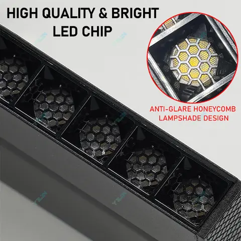 Ny magnetisk spårlampa 48V LED-grillstrålkastare Spotlight taklampa spårskenslampor ingen huvudlampa belysningsdesign 10 best sales LED-skena - №3