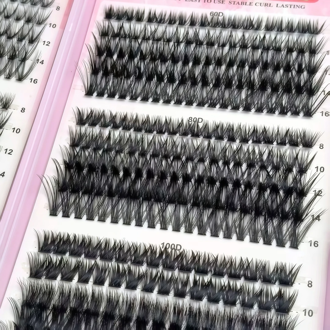 30 Rows 30D-100D Dense Individual Cluster Lash Extensions, Soft Segmented DIY Lash Book, False Eyelashes for Daily Casual Eye Ma
