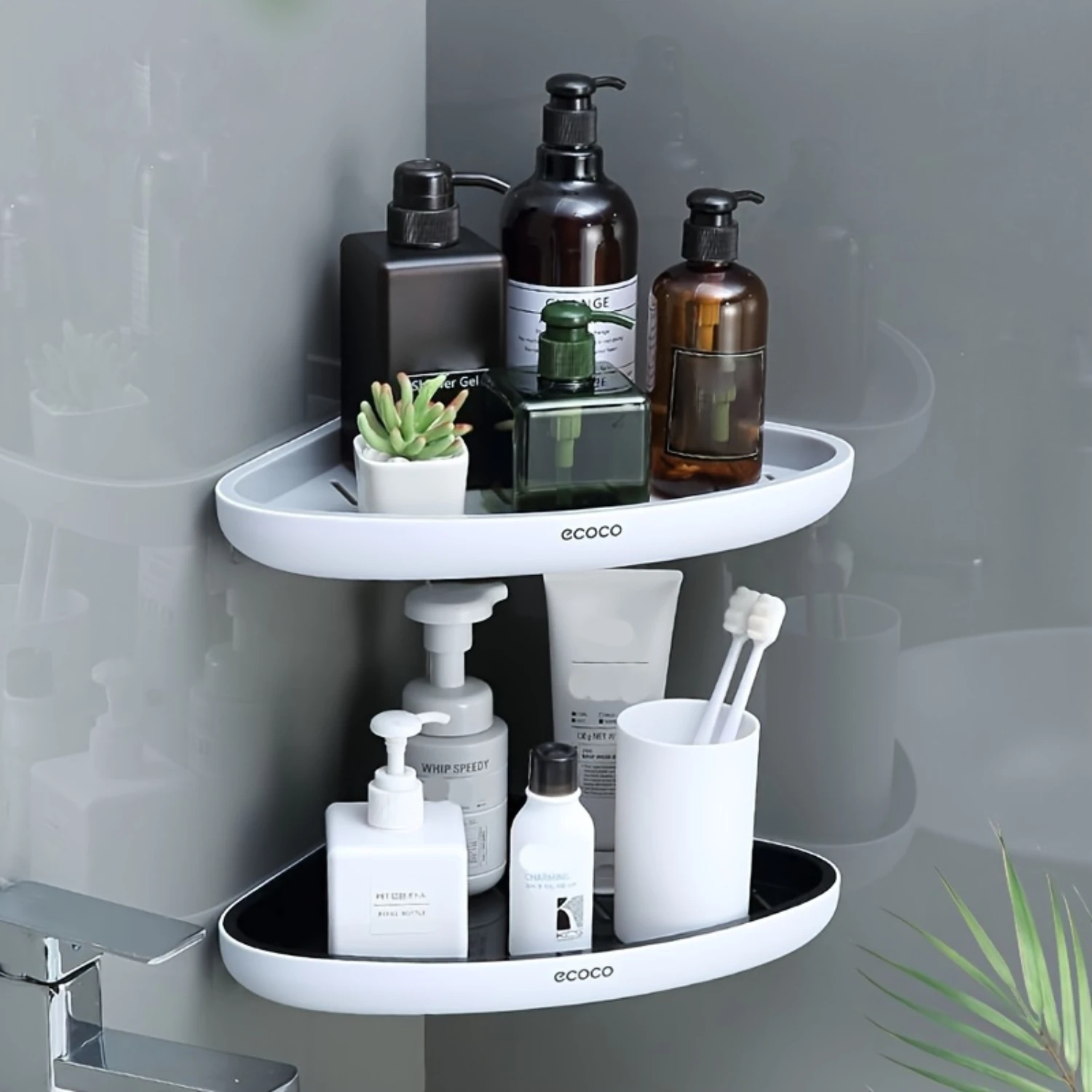 

"Multi-Corner Wall-Mounted Organizer Shelf - No Drill Bathroom & Cosmetics Storage"