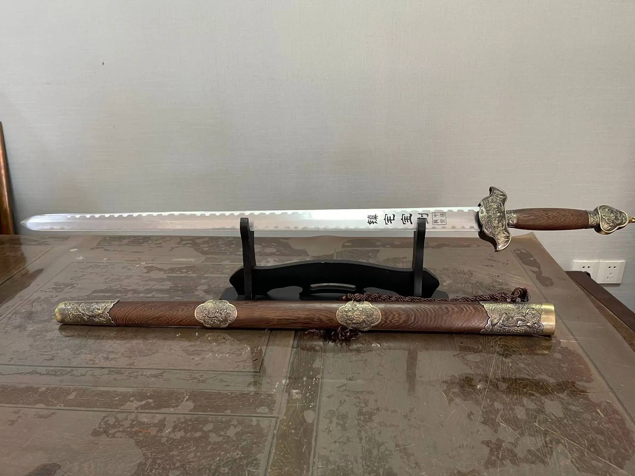 102cm martial arts kung fu Samurai Sword not sharp auspicious decoration for luck feng shui genuine katana gift wooden sheath