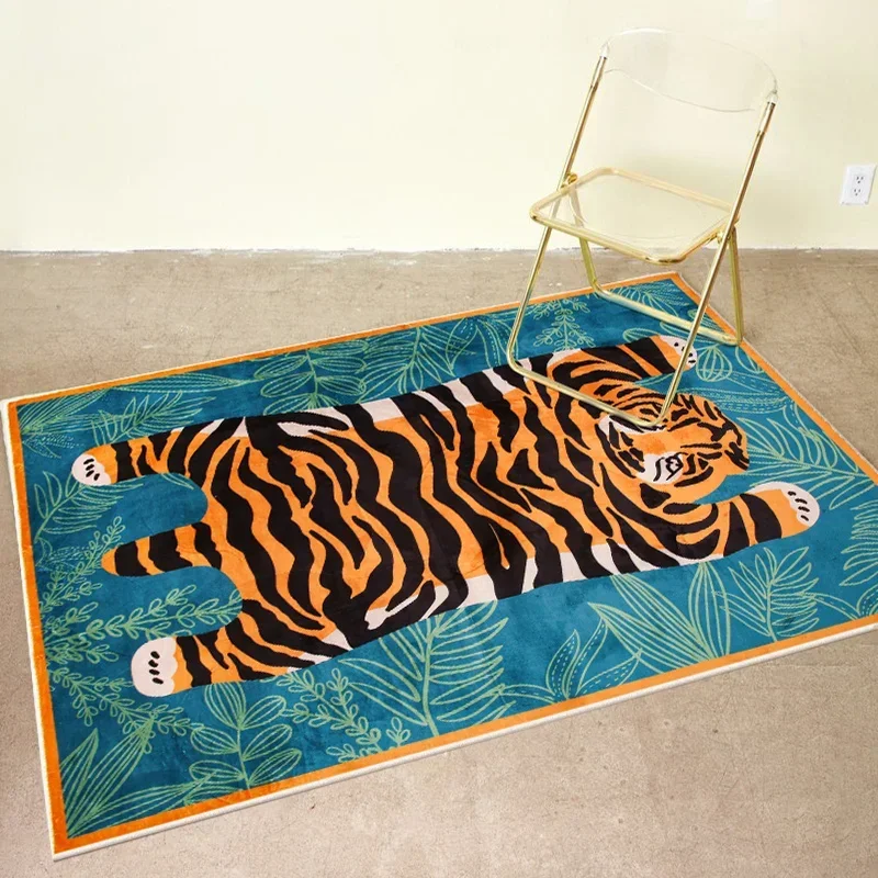 Tiger Lea-Tapis de salon pour chambre à coucher, grande taille, décoration de la maison, polymères de sol d\'animaux, tapis de chevet