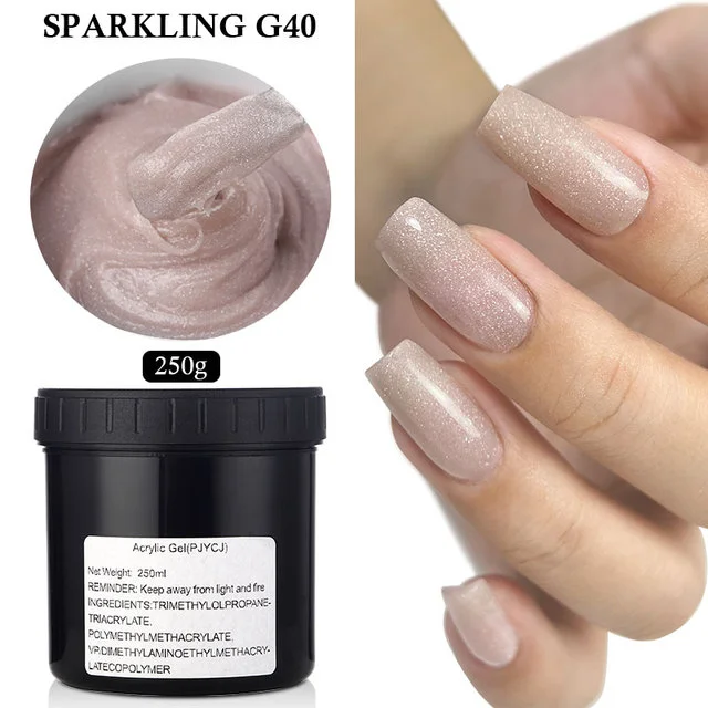 MSHARE 250g Helder Acryl Gel Harde Gel Voor Nagelverlenging Roze Naakt Wit Acrygel Hema TPO Gratis Builder Nagelgel Franse Nail Art