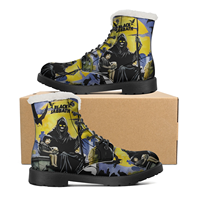 Black Heavy Metal Band Sabbath Plush Boots Men Women Teenager Shoes Casual Boot Light Warm Couple Snow Boots