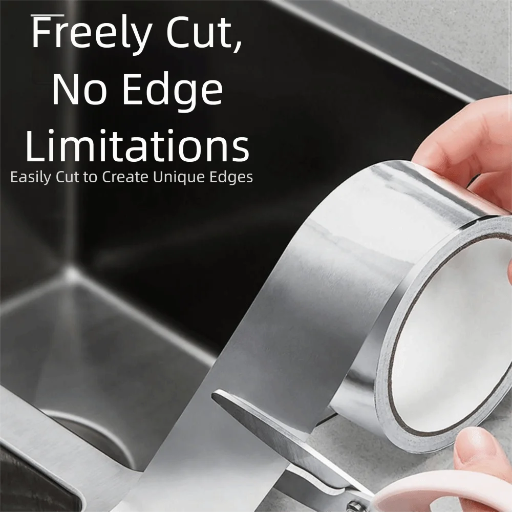 Silver Aluminum Foil Tape Waterproof High Temperature Resistant Caulking Sealing Tape Mold-proof Heat Insulation