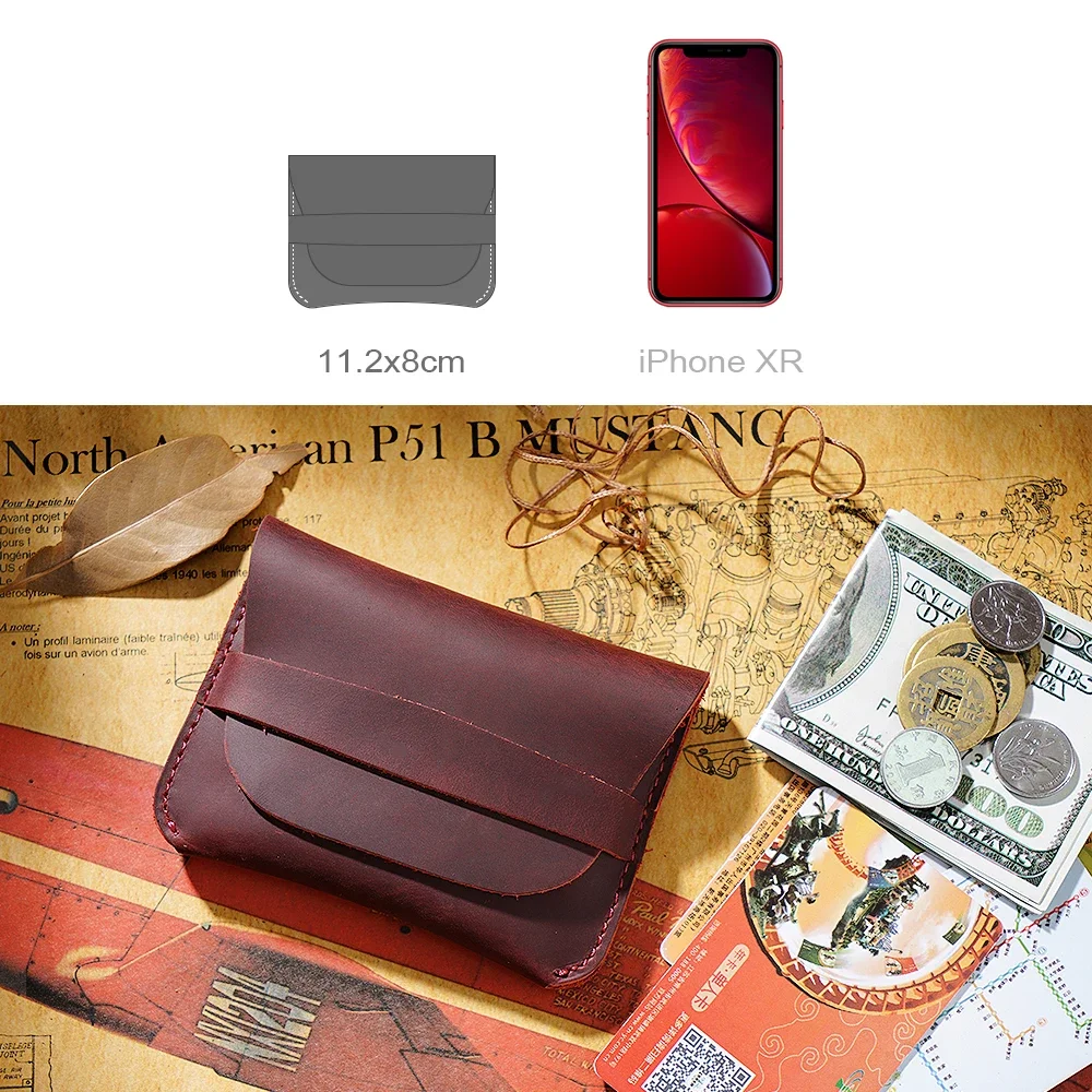 Genuine Leather Credit ID Card Holder Vintage Business Card Holder Coins Pouch Unisex Coin Purses Wallets Business Cards Holder