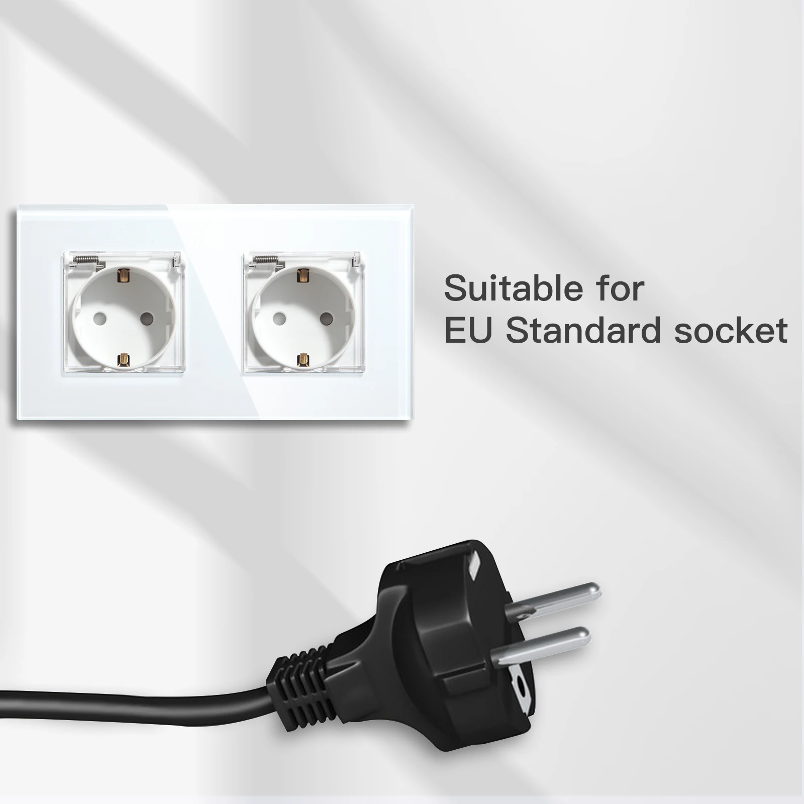 Bseed 16a 3 cores tomada de parede dupla elétrica à prova dwaterproof água painel cristal tomada elétrica para cozinha ao ar livre banheiro