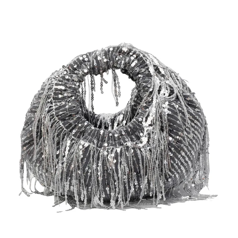Borse borsa borsa da donna 2024 nuova borsa a tracolla nappa alla moda ins internet famosa borsa per gnocchi a tracolla con paillettes