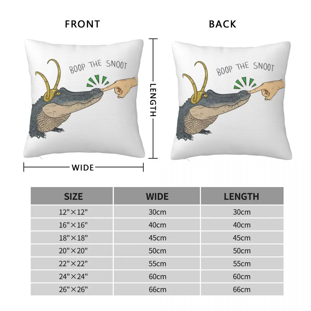 Alligator Boop The Snoot Square Pillowcase Polyester Linen Velvet Creative Zip Decorative Pillow Case Room Cushion Cover