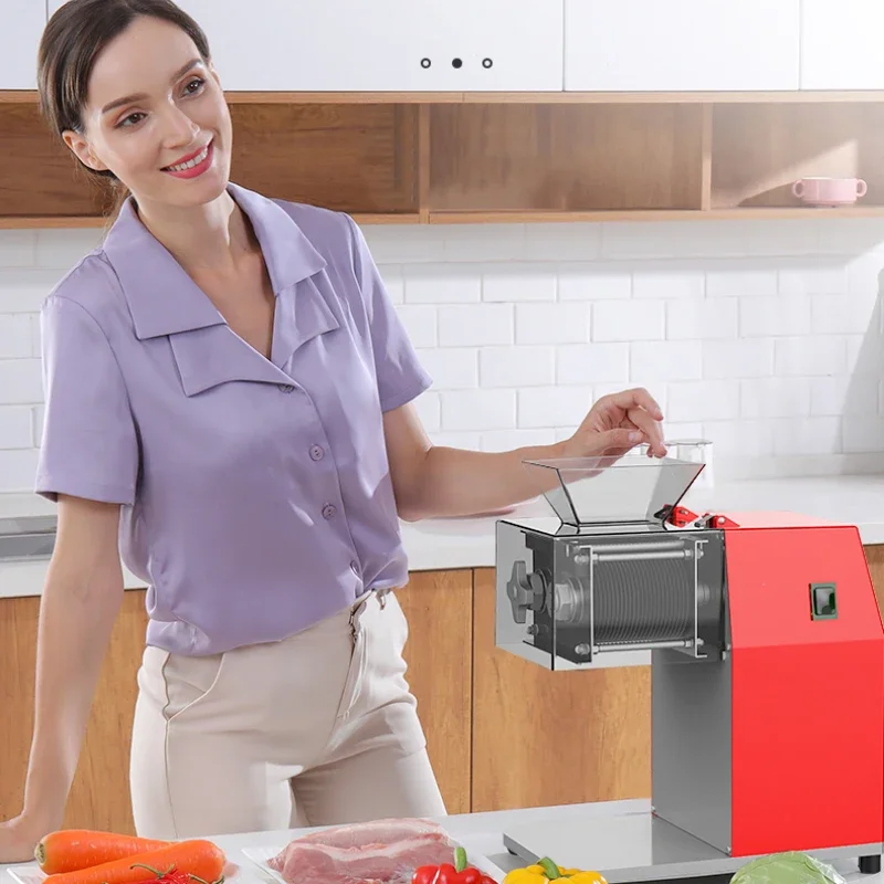 新しいデスクトップスライスと細断機 HJ-90 多機能自動肉グラインダー 220 V/1100 ワット電気肉スライサー