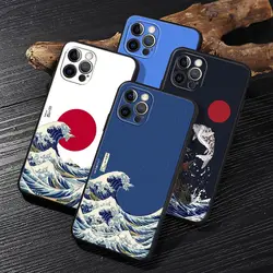 Japanese Art Hokusai kanagawa Great Wave Funda For iphone 14 Case 15 11 12 13 Mini 14 Pro Max XS X 7 8 Plus SE 2 Case Soft Cover