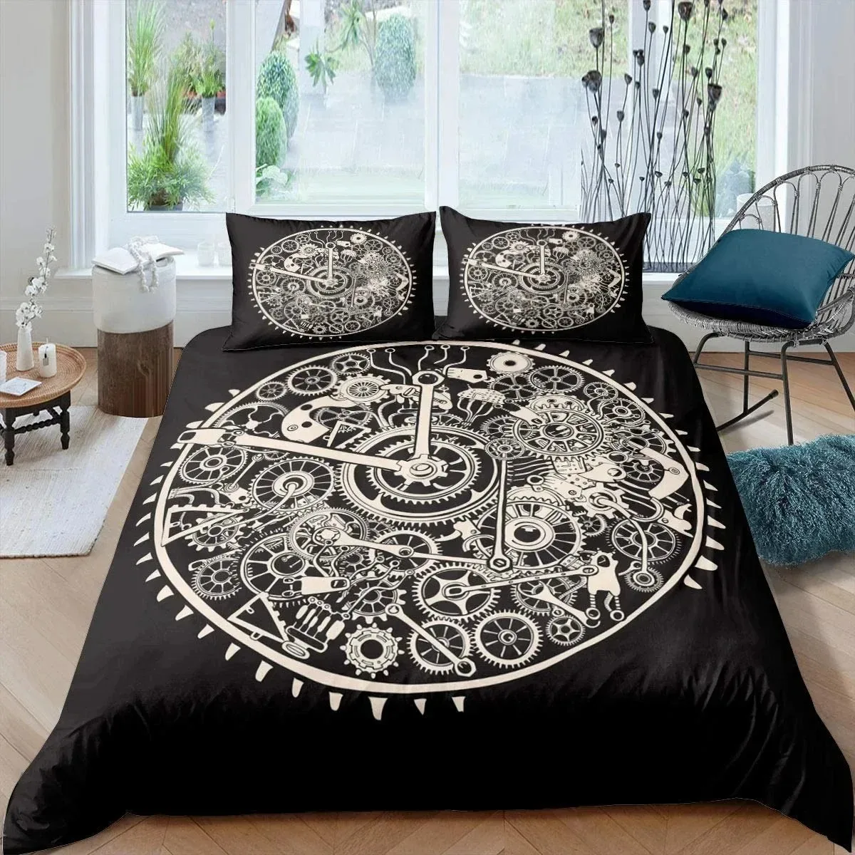queen-size-steampunk-style-locks-comforter-cover-boys-men-mechanical-device-polyester-bedding-set-ndustrial-gear-duvet-cover-set