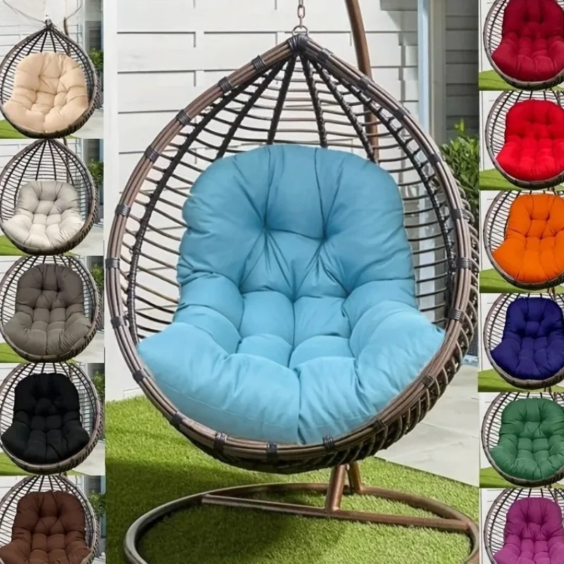 OvO Store Basket Chair Cushion Single Thickened Cushion Balcony Hanging Chair Cushion Cotton and Linen Chair Integrated