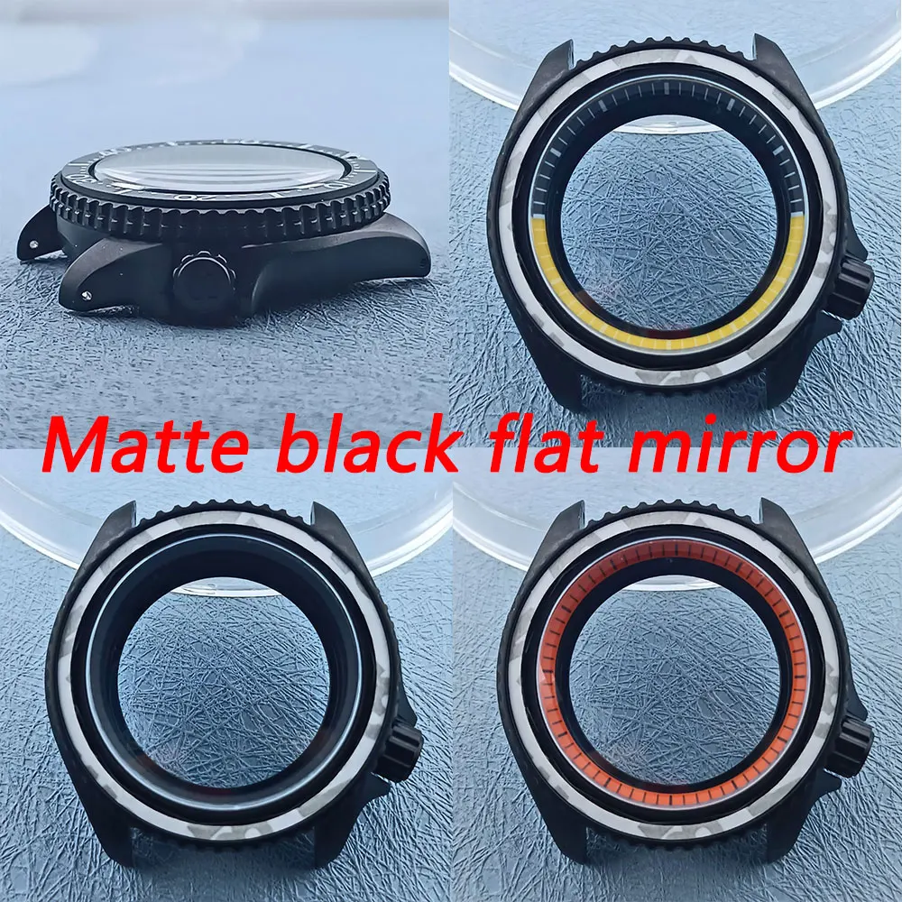 

41mm120 Click NH34 NH35 NH36 Movement SKX 007 Black case 316L Flat glass stainless steel transparent sapphire back cover