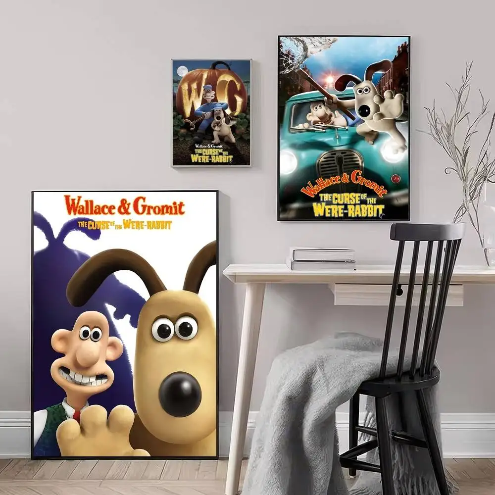 1 قطعة والاس و G-GromitS الكلب ذاتية اللصق ملصق فني ديكور اللوحة جدار ورق فني ديكور المنزل