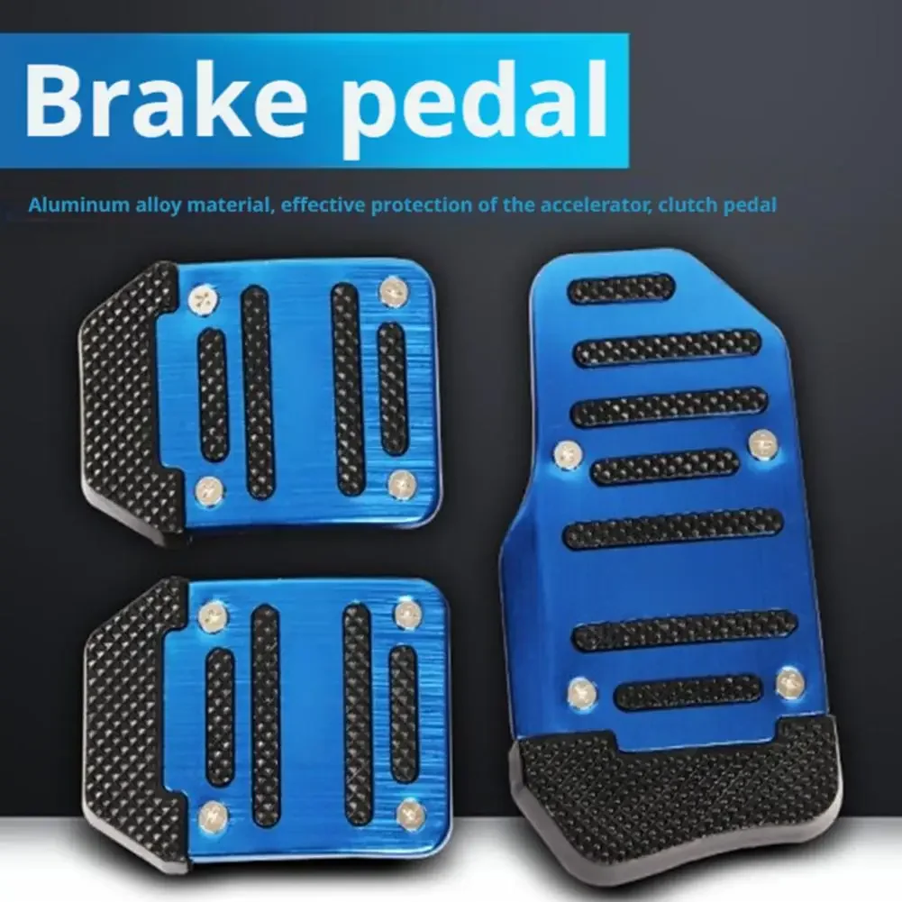 2/3Pcs Universal Car Foot Pedal Modified Brake Anti-Slip Aluminum Car Pedal Cover Set Kit Pedali Red/Blue/Silver Car Accessories