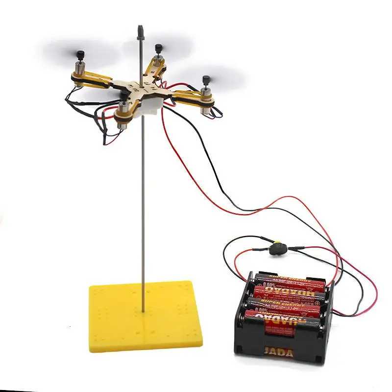

Новый 1 комплект, инструмент для обучения физике, сделай сам, 4-листовая модель дрона, детская научная игрушка, игра-вертолет, обучающие игрушки-головоломки