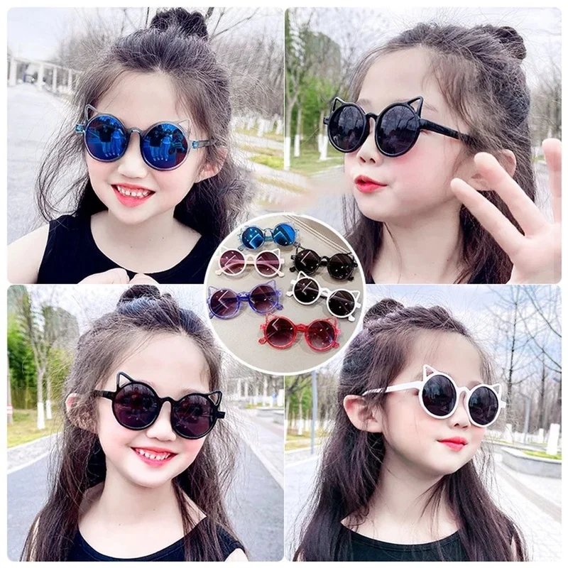 Kids Cartoon Cat Ear Sunglasses - usage example