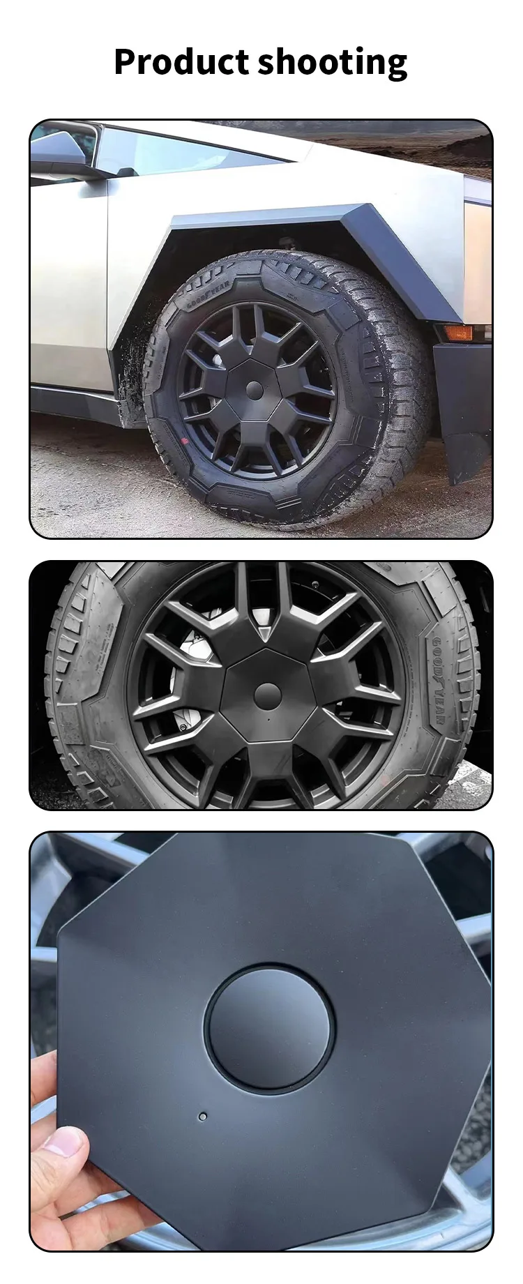 4er-Set Radnabenkappen für Tesla Cybertruck 2023 2024 2025 – Sportliche Radkappen als Ersatz für Autozubehör – Detail 8