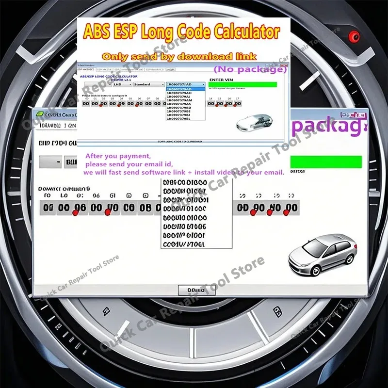 ABS ESP Long Code Calculator Car Maintenance Tools obd2 scanner Software Helper MK60EC1 ABS ESP Long Code Calculator software