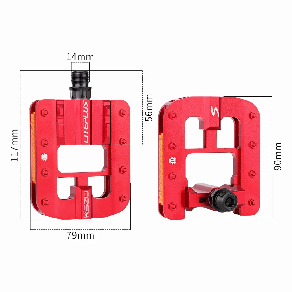 Bicycle Foldable Pedals with Aluminum, Universal 9/16 inch Non-Slip Cycling Pedals for Folding Bike, BMX Bike, Road Bike, MTB