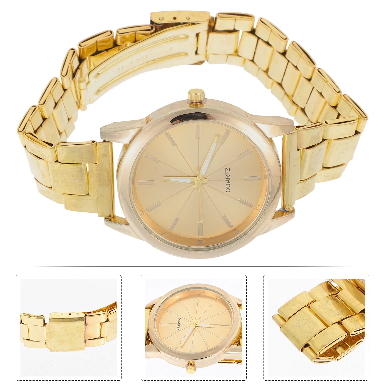 

Элегантные кварцевые часы женские золотые ремешки из нержавеющей стали модные деловые наручные часы стильный прочный подарок на Рождество