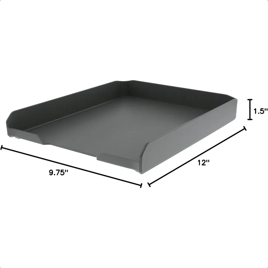 Лоток для писем Bostitch Office, подходит для документов размером 9,75 x 12, серого цвета