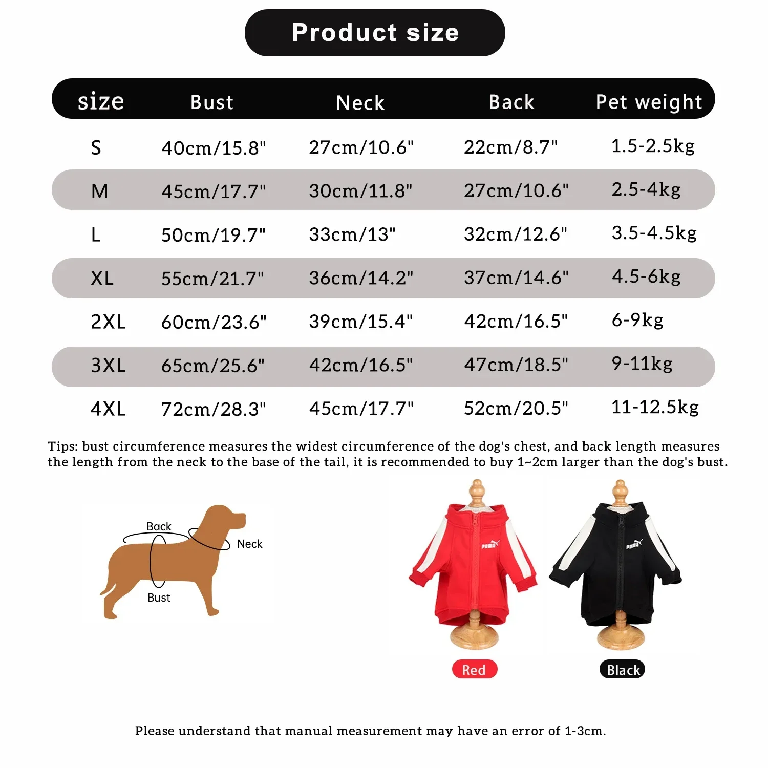 Roupas quentes para cães pequenos e médios, suéter de gato, roupas para chihuahua buldogues, fantasia de cachorro, casaco de inverno 1pc