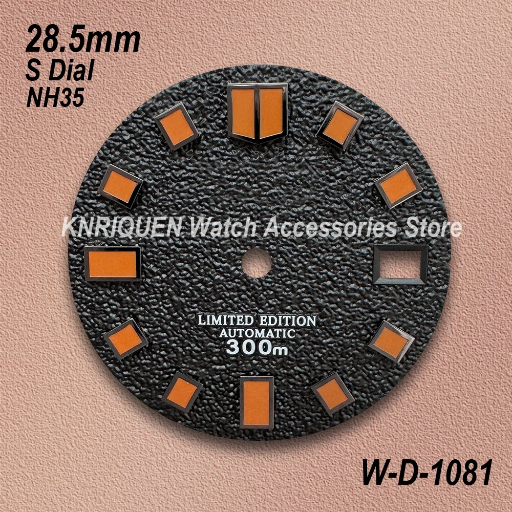 28.5 مللي متر S شعار NH35 الطلب صالح NH35/NH36 حركة الأخضر/لا مضيئة ماتي ساعة عالية الجودة تعديل الملحقات