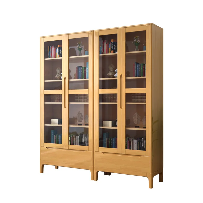 

Nordic solid wood storage cabinets, small bookcases, wooden cabinets, corner cabinets, log glass