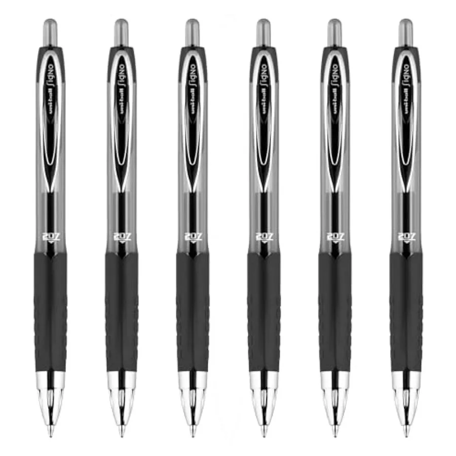 

uniball 207 Retractable Gel Pen, Medium Point 0.7mm,Ink, 6 Pens